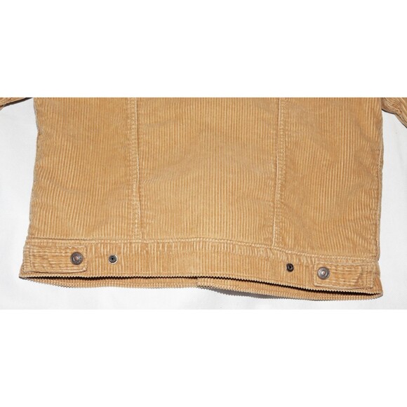 Levi’s Womens Corduroy Cropped Tan Sherpa Fleece Lined Trucker Jacket Size Small - Picture 5 of 9